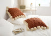 Pillow cover – Soft cotton – Trendy pompom knit design – Cozy home accent – 17.7 x 17.7 in