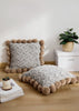 Pillow cover – Soft cotton – Trendy pompom knit design – Cozy home accent – 17.7 x 17.7 in