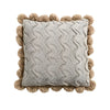 Pillow cover – Soft cotton – Trendy pompom knit design – Cozy home accent – 17.7 x 17.7 in