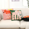 Pillow cover – Soft polyester-cotton blend – Nordic animal embroidery – Cozy home accent – 17.7 x 17.7 in