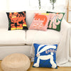 Pillow cover – Soft polyester-cotton blend – Nordic animal embroidery – Cozy home accent – 17.7 x 17.7 in