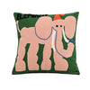 Pillow cover – Soft polyester-cotton blend – Nordic animal embroidery – Cozy home accent – 17.7 x 17.7 in