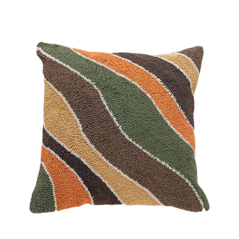 Pillow cover – Soft velvet – Abstract sunset design – 18 x 18 in – Modern home accent