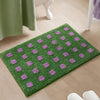Plaid Non Slip Flocked Bathroom Floor Mat