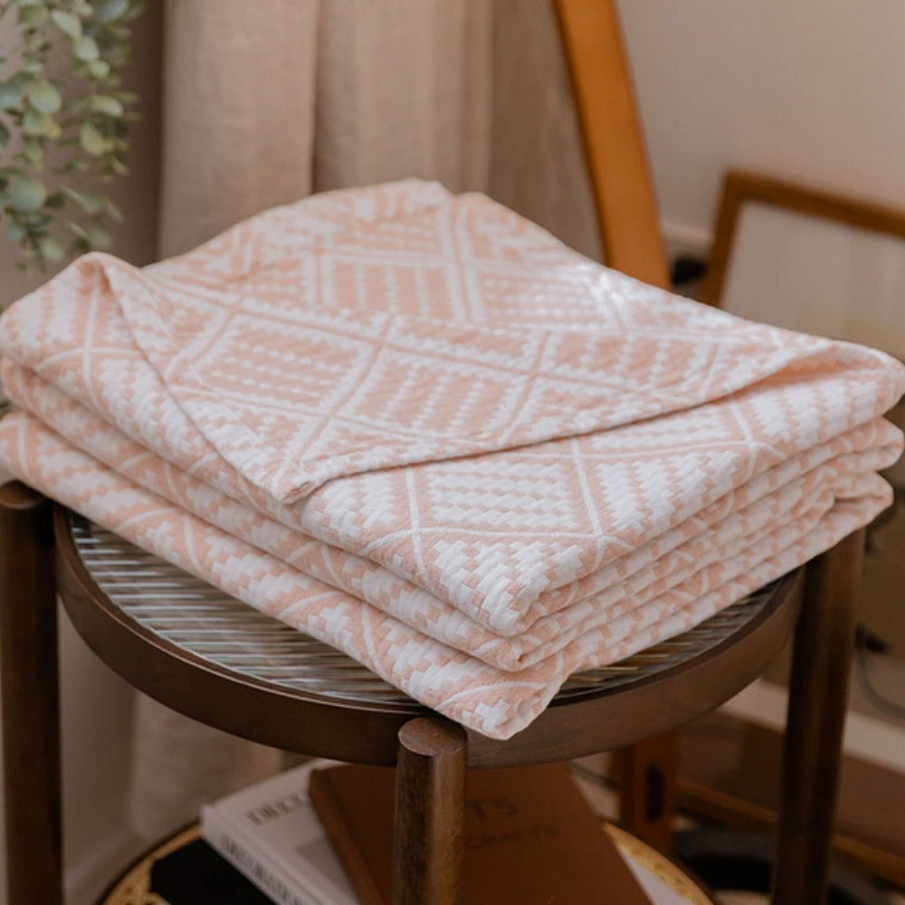 Plaid Pattern Cotton Blanket
