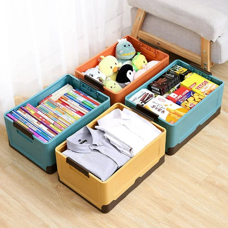 Plastic storage box – Durable PP plastic – Foldable design – Versatile organizer for home and travel – 13.4 x 9.1 x 9.1 in