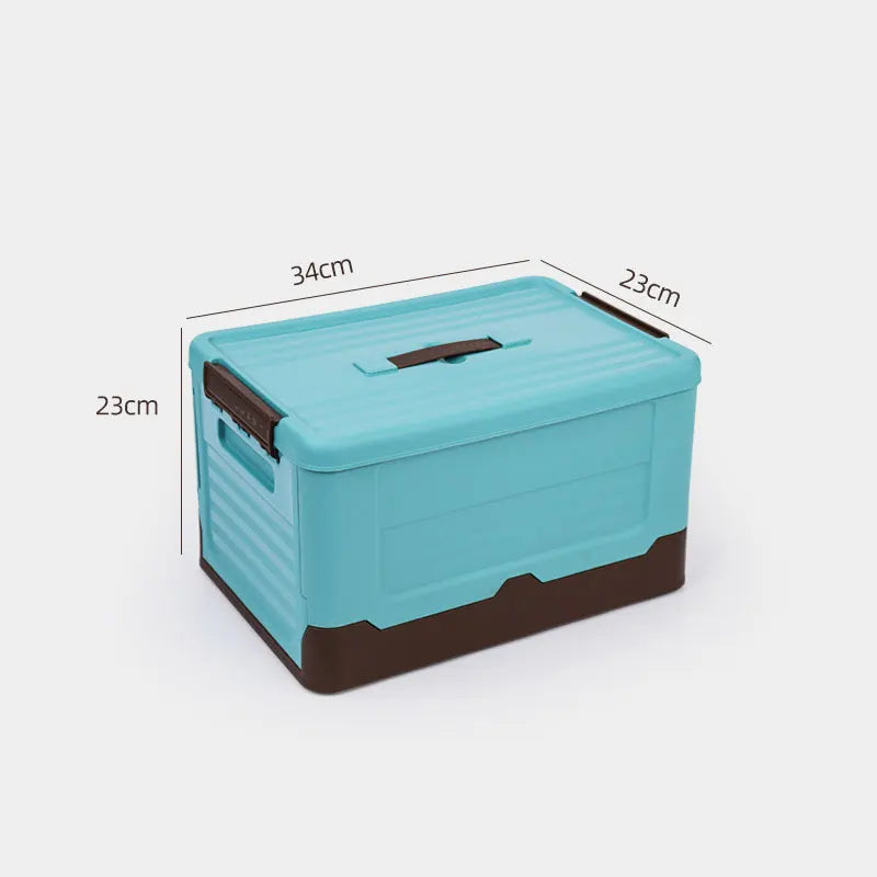 Plastic storage box – Durable PP plastic – Foldable design – Versatile organizer for home and travel – 13.4 x 9.1 x 9.1 in
