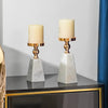 Pyramid Gold Marble Candle Holder