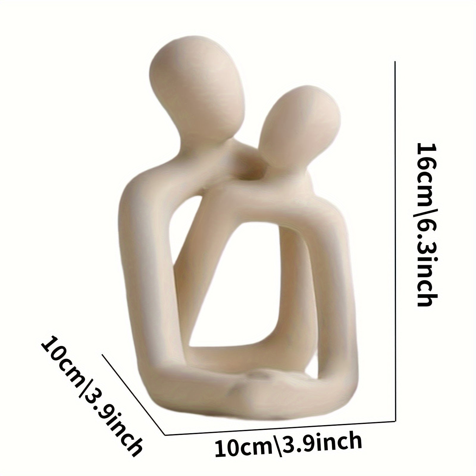 Resin candle holder – Heart embrace design – Elegant decor for romantic occasions – 6.3 x 3.9 x 3.9 in