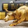 Resin figurine – Golden finish – 7.7 x 5.1 in – Symbol of strength and ambition for home or office décor