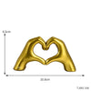 Resin sculpture – Nordic design – White and gold finish – Elegant desktop decoration – 8 x 4 x 10 in