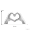 Resin sculpture – Nordic design – White and gold finish – Elegant desktop decoration – 8 x 4 x 10 in