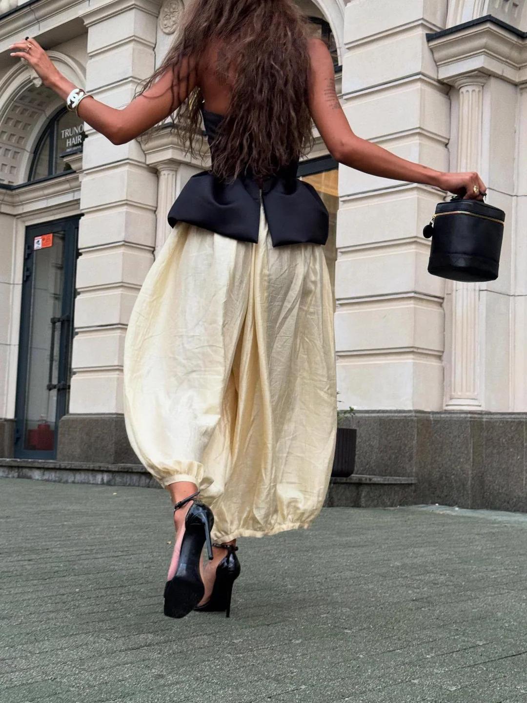 Retro Baring Top & Pants Set