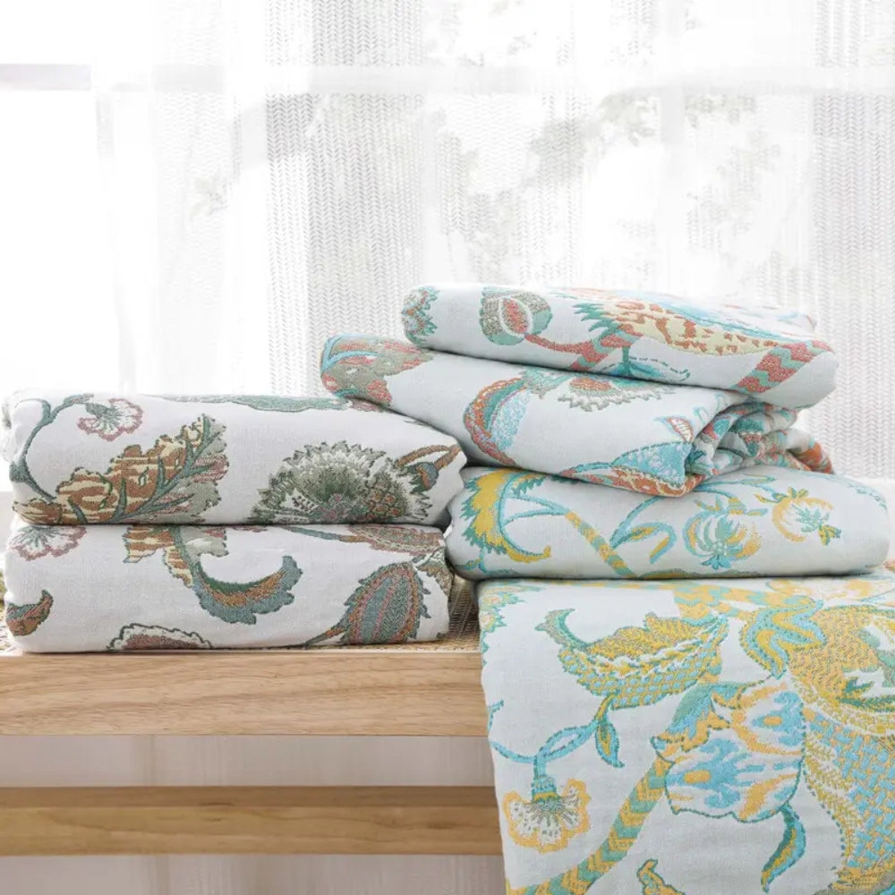 Reverie Floral Tassel Cotton Blanket