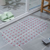 Purple oval non-slip shower mat with strong suction cups, PVC bathroom safety floor mat for tub or shower
