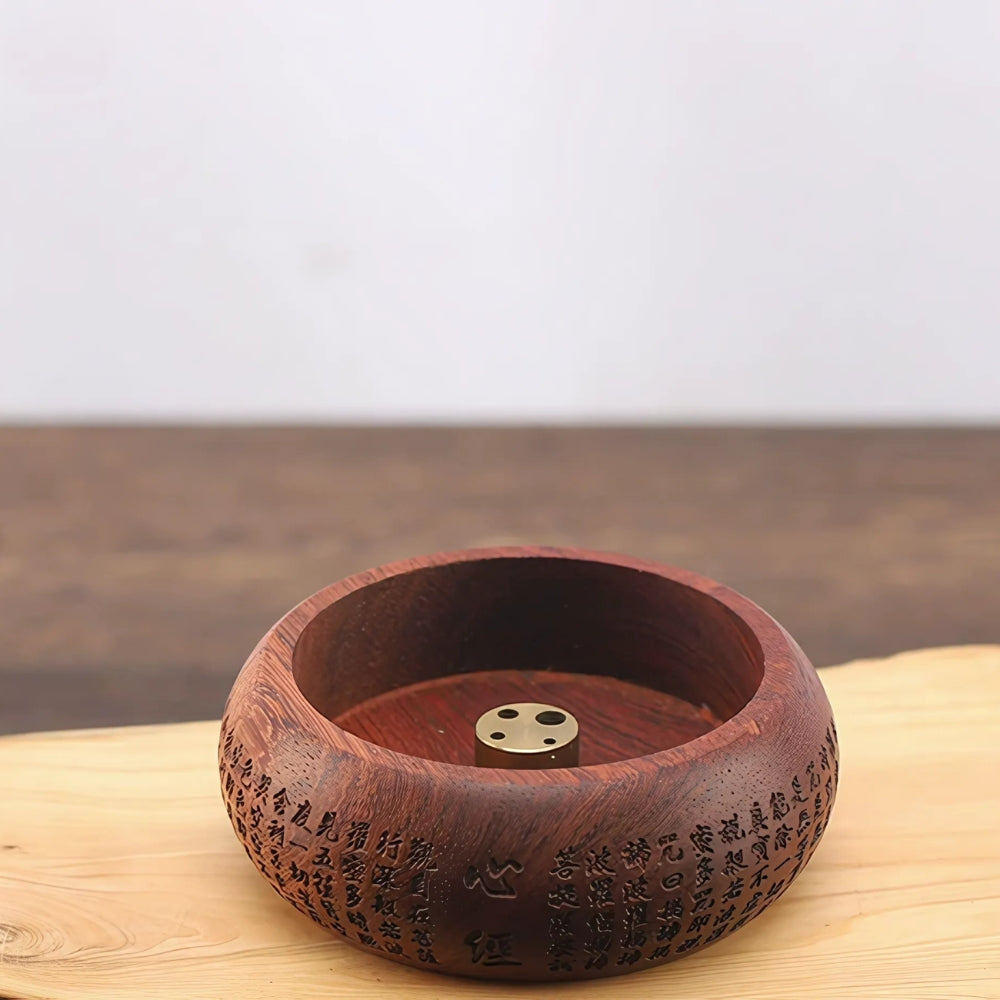 Round Solid Wood Incense Stick Holder