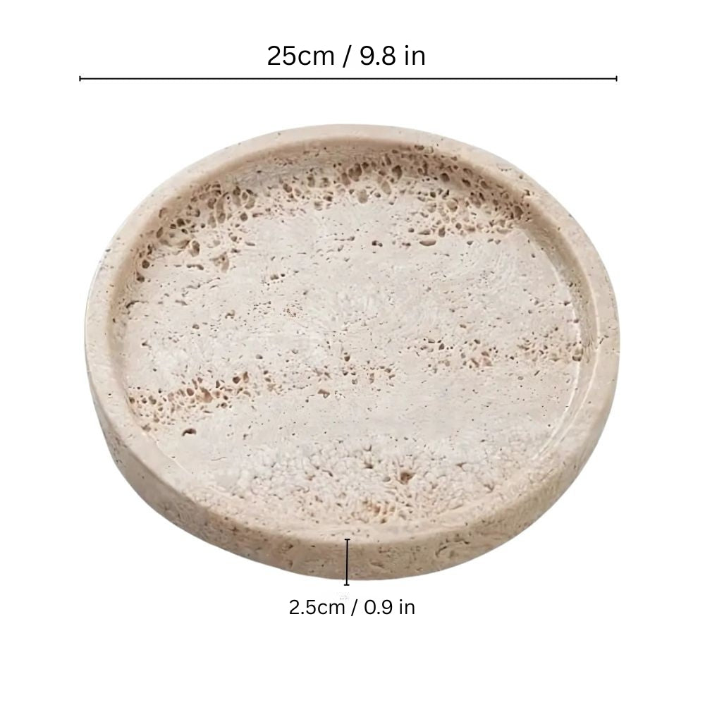 Round Travertine Stone Tray