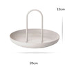 Round Storage Tray with Handle for Home Decor, 7.9 in Diameter, Lightweight, Modern Design, Available in Black, Brown, White