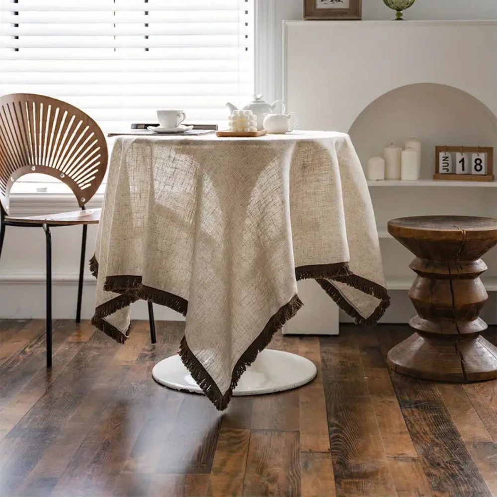Rustic Charm Tassel Tablecloth