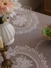 Rustic Pink Lace Tablecloth 60x84 for Dining, Living Room & Wedding Decor