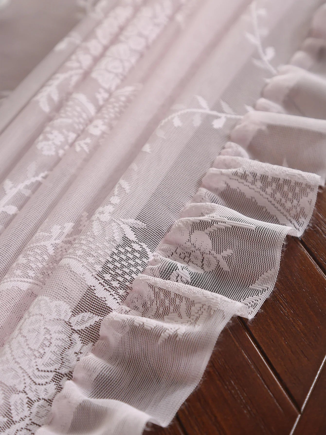 Rustic Pink Lace Tablecloth 60x84 for Dining, Living Room & Wedding Decor