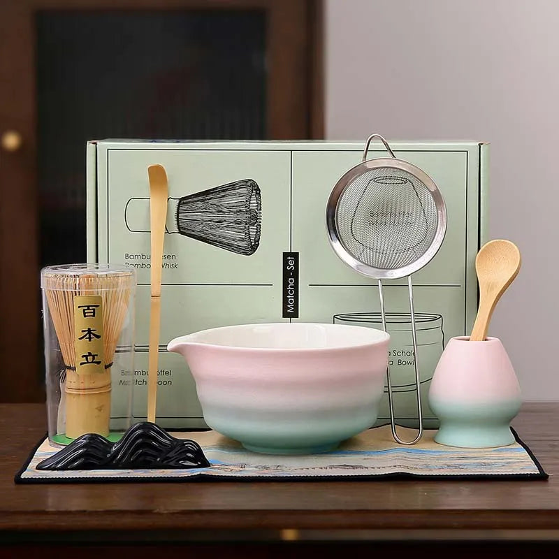 Traditional Matcha Gift Set with Bamboo Whisk, Ceramic Bowl, and Tea Scoop – Matcha Bowl and Whisk for Authentic Tea Experience