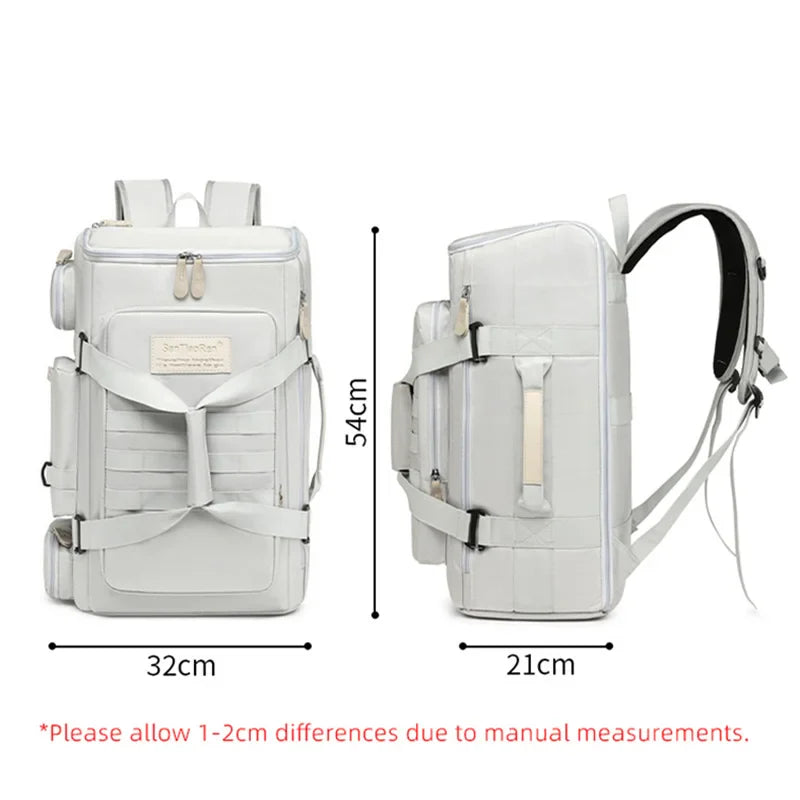 Large Capacity Sports Backpack with Wet Dry Separation for Gym, Yoga, and Outdoor Activities - Durable Nylon Design