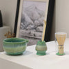 Glaze Gradient Matcha Tea Set – 4-Piece Ceramic Bowl with Bamboo Whisk and Scoop
