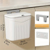 Wall-mounted slim bathroom trash can with flip lid, space-saving garbage bin for toilet or kitchen storage