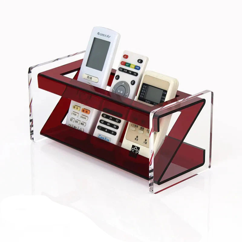 Acrylic Desk Organizer and Storage Rack – Multi-Functional Clear Desktop Organizer for Remotes, Pens, and Small Items