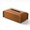 Luxury PU Leather Tissue Box Cover – Woven Napkin Case for Home Decoration