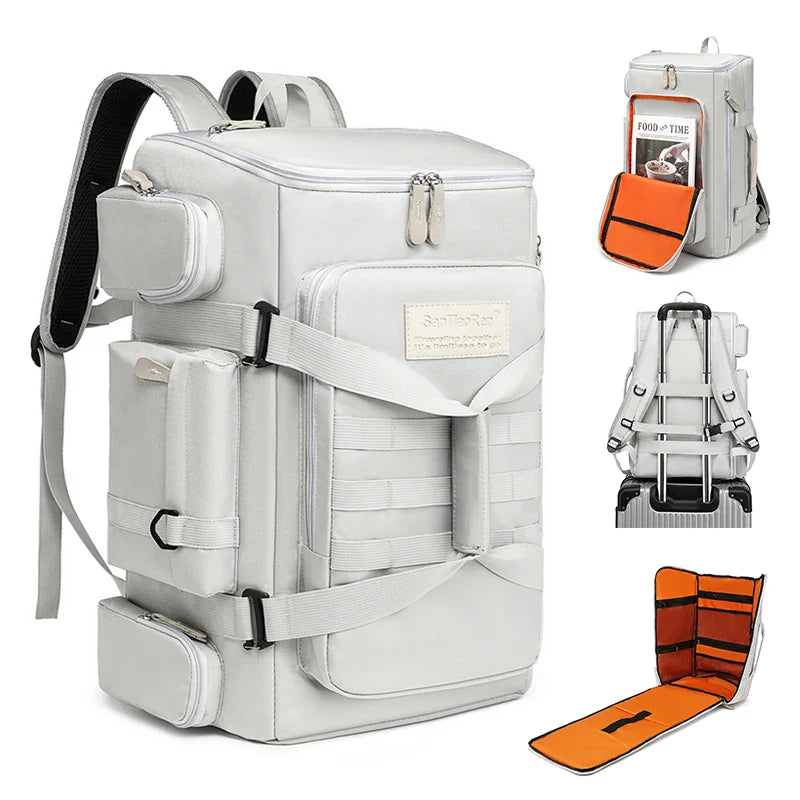 Large Capacity Sports Backpack with Wet Dry Separation for Gym, Yoga, and Outdoor Activities - Durable Nylon Design