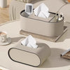 PU Leather Tissue Box with Storage Rack – Stylish Napkin Holder for Home and Office