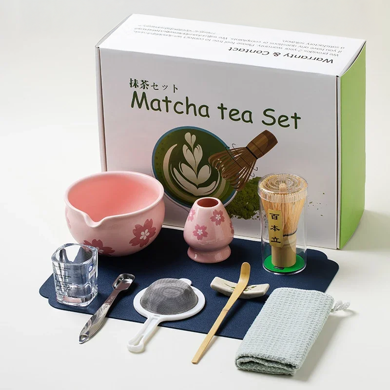 Japanese Matcha Tea Set – 10-Piece Complete Set with Bowl, Bamboo Whisk, and Teaspoon – Ideal Tea Gift Set for Enthusiasts