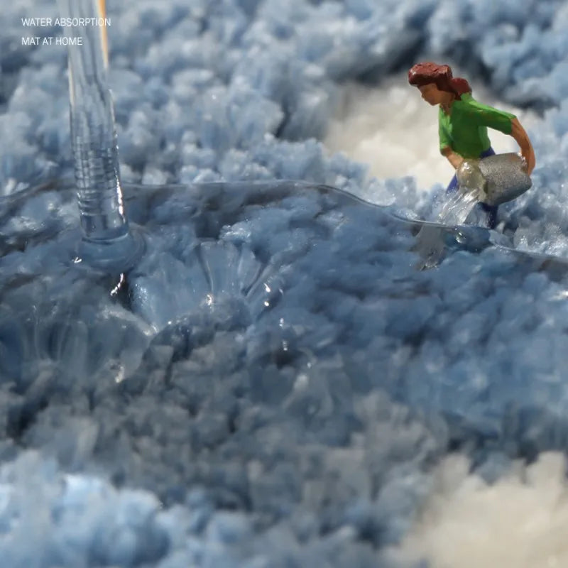 Soft Microfiber Non-Slip Bath Mat – Absorbent and Machine Washable Bathroom Rug in Colorful Designs