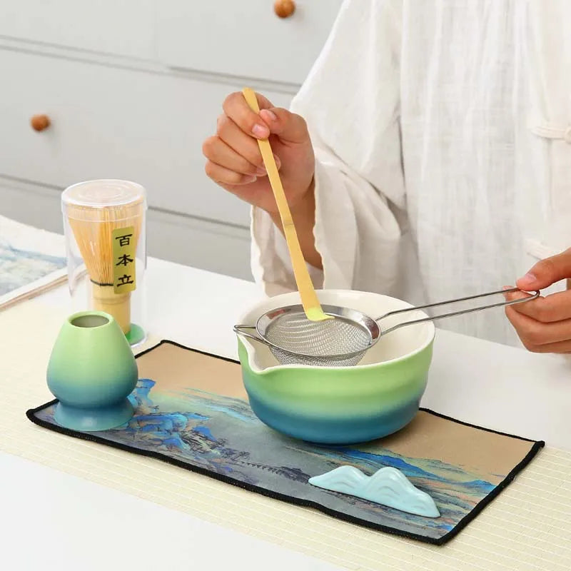Traditional Matcha Gift Set with Bamboo Whisk, Ceramic Bowl, and Tea Scoop – Matcha Bowl and Whisk for Authentic Tea Experience