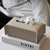 Luxury PU Leather Tissue Box Cover – Woven Napkin Case for Home Decoration