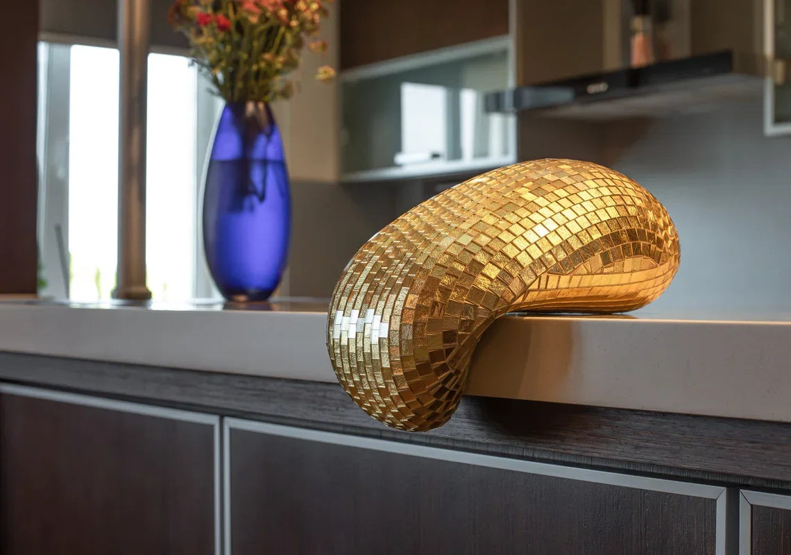 Melting Disco Ball Wall Decor – Glittering Sculpture for Maximalist Home Interior