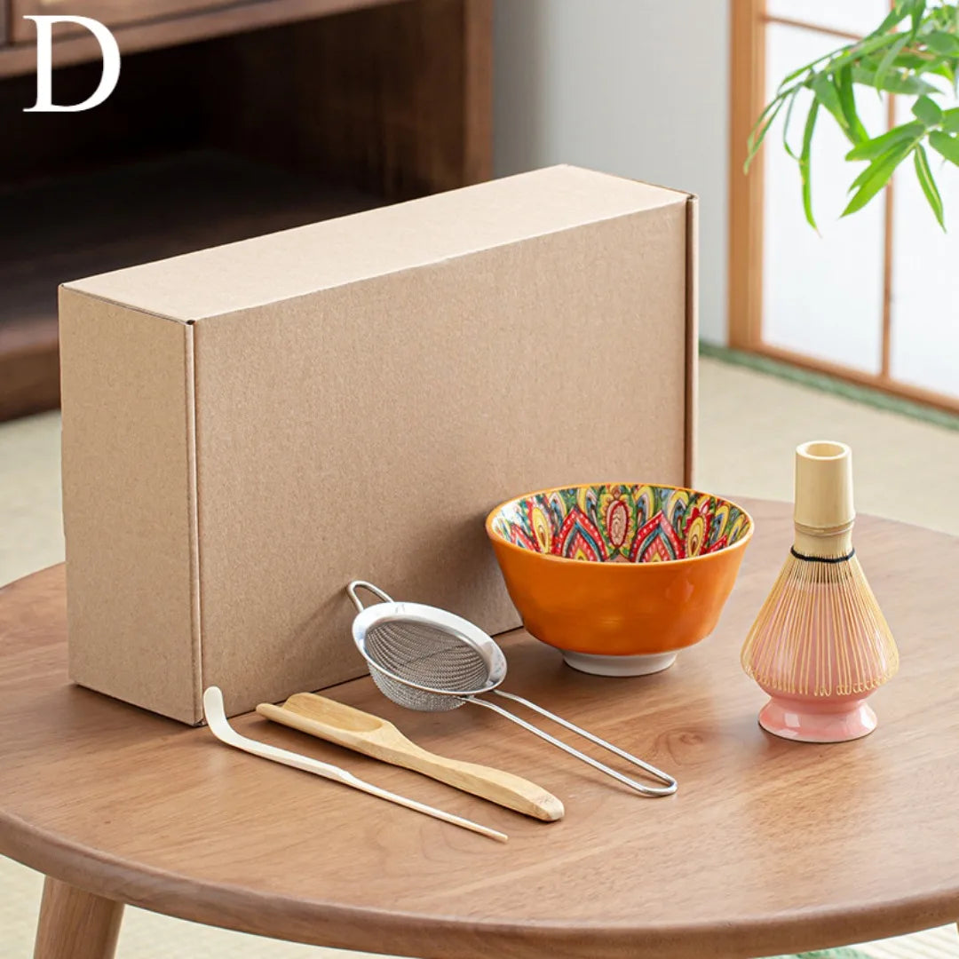 Japanese 6-Piece Matcha Set with Bowl and Whisk – Luxury Matcha Tea Set for Perfect Preparation and Gifting