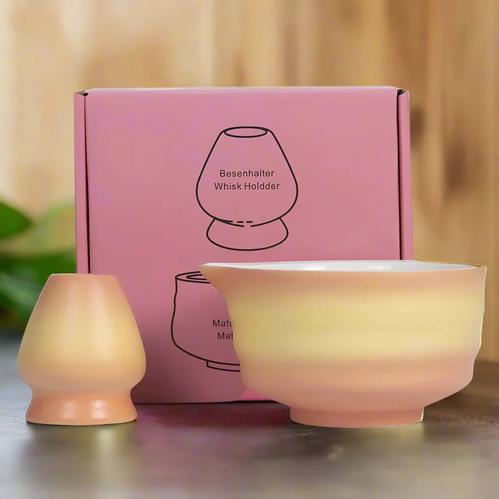 Traditional Matcha Gift Set with Bamboo Whisk, Ceramic Bowl, and Tea Scoop – Matcha Bowl and Whisk for Authentic Tea Experience