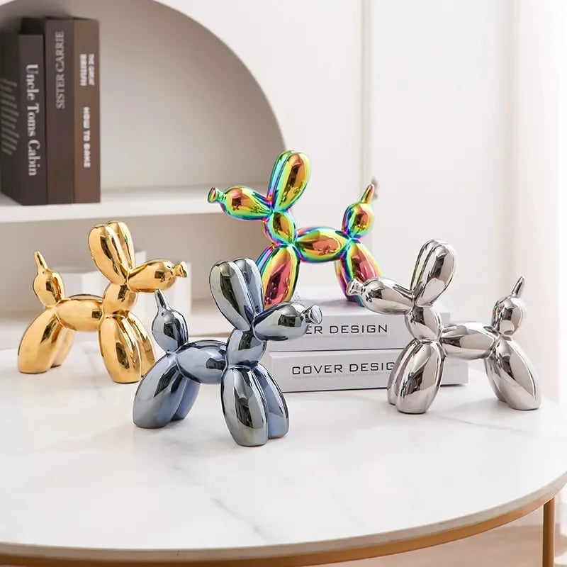Ceramic Balloon Dog Sculpture – Unique Abstract Home Office Decoration and Gift