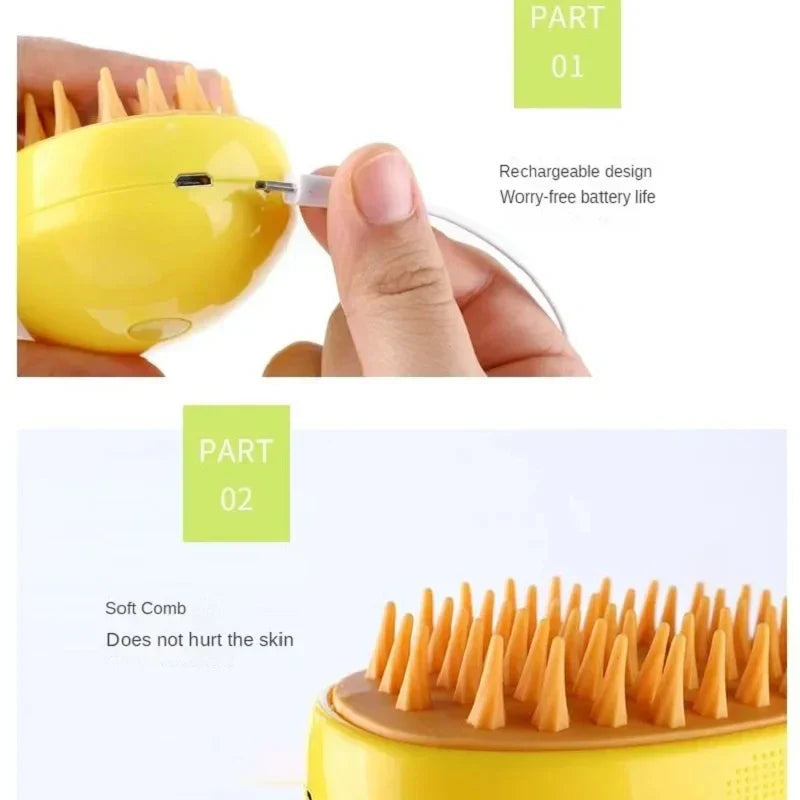 50% OFF | PurrFect™ | 3 in 1 steaming cat brush