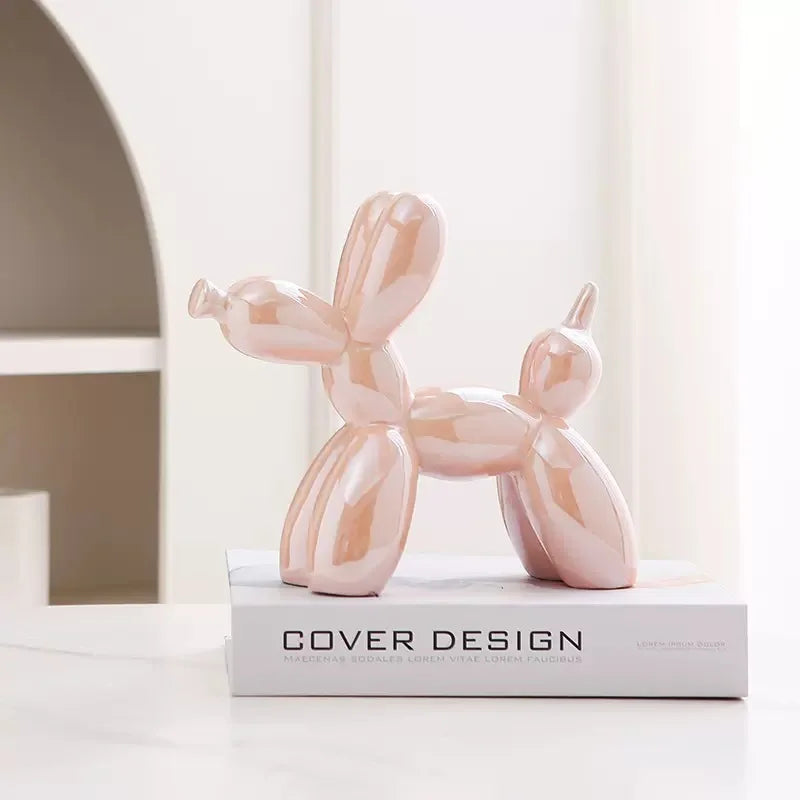 Ceramic Balloon Dog Sculpture – Unique Abstract Home Office Decoration and Gift