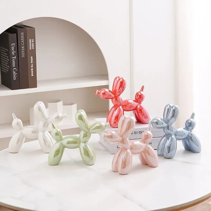 Ceramic Balloon Dog Sculpture – Unique Abstract Home Office Decoration and Gift