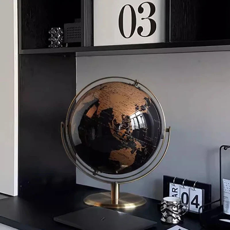 Rotating Desk Globe with Metal Base – Educational World Globe for Classroom and Home Learning