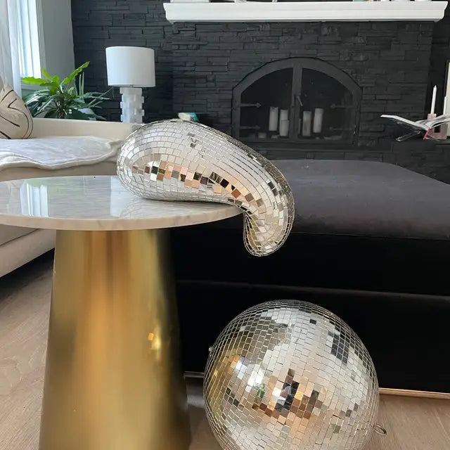Melting Disco Ball Wall Decor – Glittering Sculpture for Maximalist Home Interior