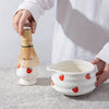 Japanese Strawberry Matcha Bowl Set with Whisk – Cute Ceramic Tea Bowl for Authentic Matcha Experience