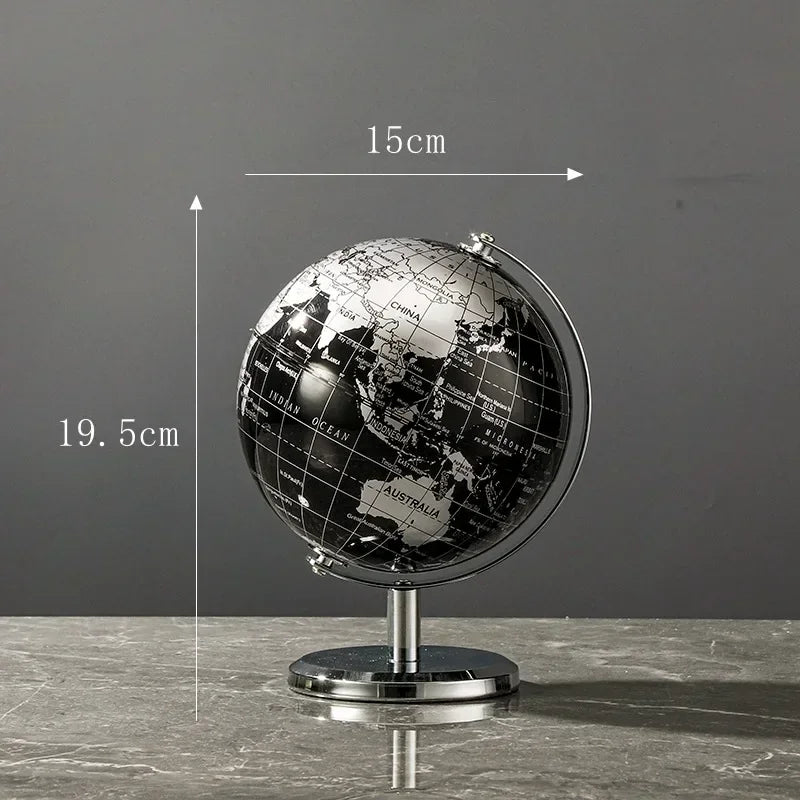 Rotating Desk Globe with Metal Base – Educational World Globe for Classroom and Home Learning