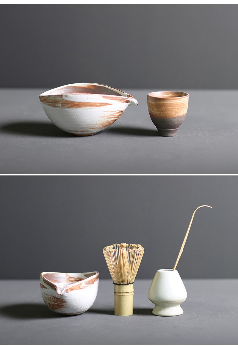Matcha Set of Bamboo and Ceramic