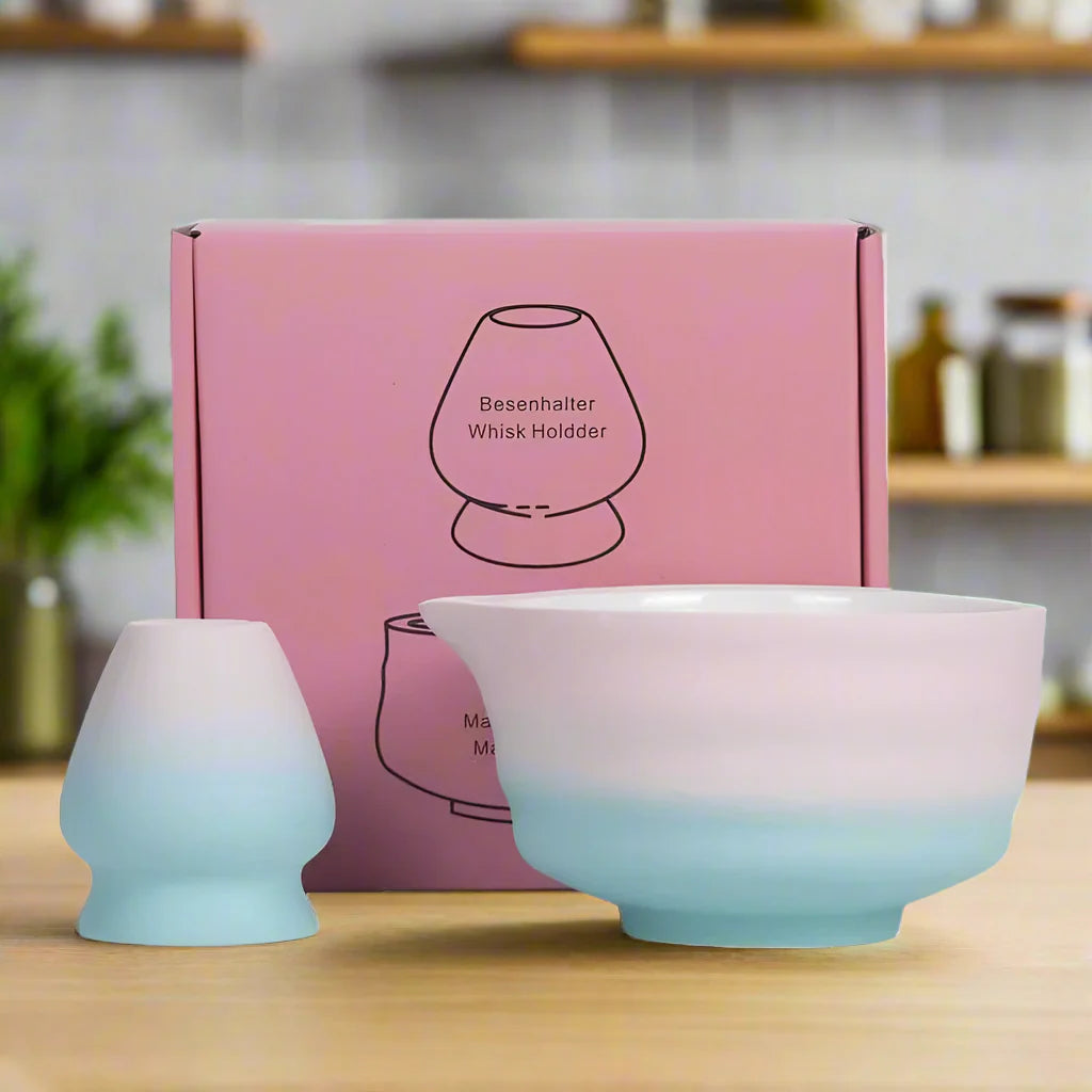 Traditional Matcha Gift Set with Bamboo Whisk, Ceramic Bowl, and Tea Scoop – Matcha Bowl and Whisk for Authentic Tea Experience